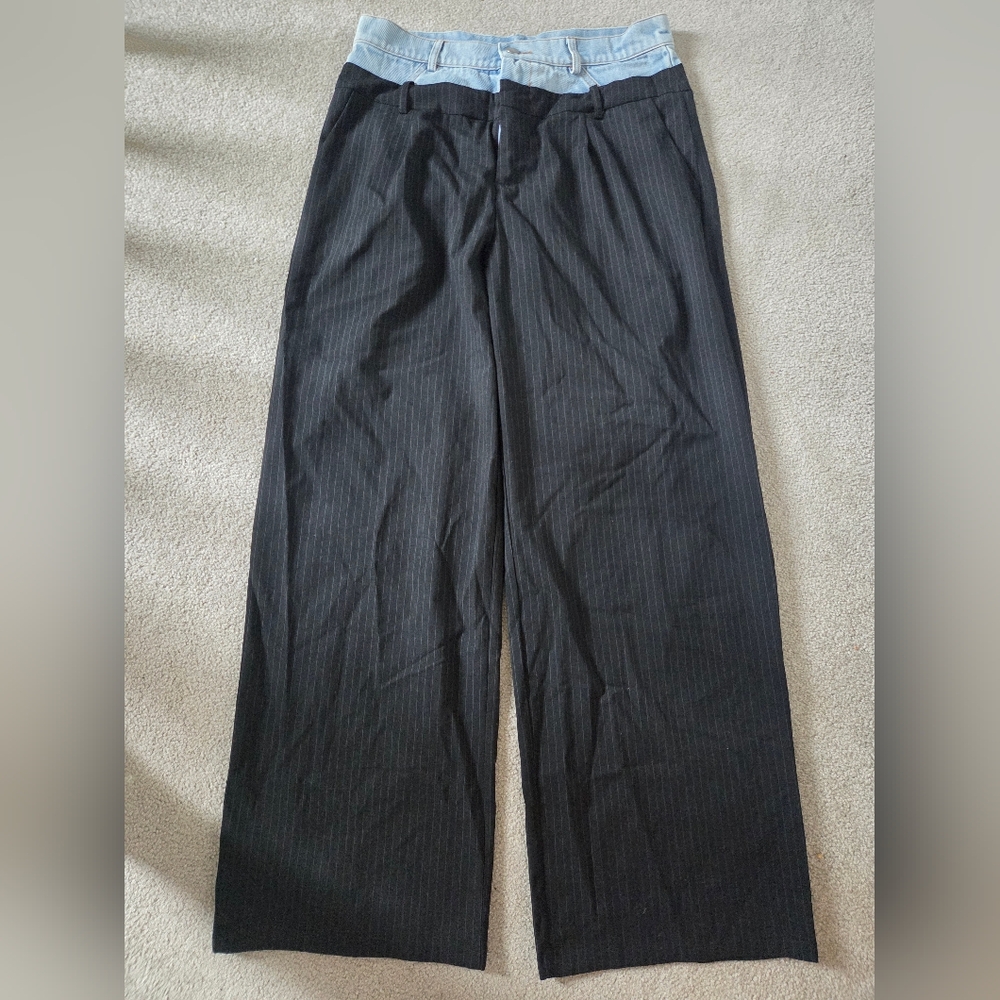Mimosa Pinstripe Dress Pants With Denim Waist - Picture 6 of 6